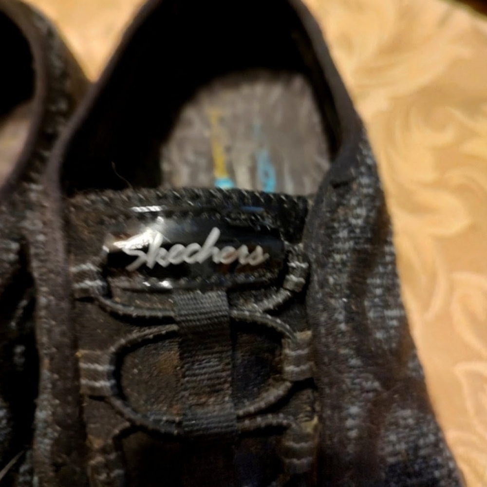 🐦‍⬛ Super Comfy Black Skechers Toggle Bungee Pull On Sneakers Shoes - 7.5M - Picture 9 of 12